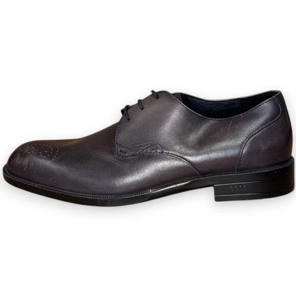 BOSS Tayil Brogue Cap Derby Lace Shoes Dark Brown Leather US 9 (UK 8 EU 42) - Picture 2 of 4